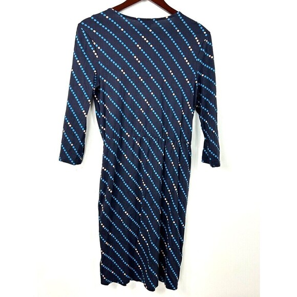 Boden Cressida Faux Wrap Dress Sz 6R Blue Elastic Waist Pockets Modal Cotton E2 - Picture 3 of 11